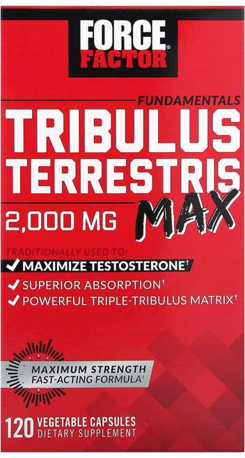 포스팩터 펀더멘탈 트리뷸러스 테레스티스 멕스 500mg 120 베지캡슐, Force Factor, 펀더멘탈, Tribulus T, 1개, 120정