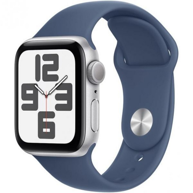 애플워치 피트니스트래커 밴드 스마트워치 Apple Watch SE 2세대 GPS 40mm 실버 알루미늄 케이스와 데님 스포츠 S/M 리퍼