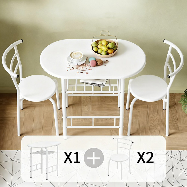PercyLy 가구 새로운 식탁과 의자 2인용 식탁, 하얀