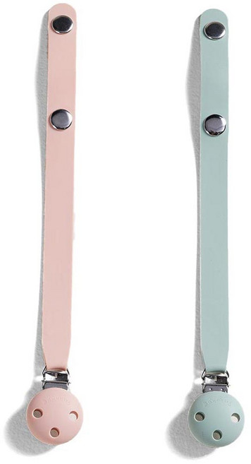 [쁘띠윙스] 쪽쪽이 스트랩/홀더 실리콘홀더 노리개 젖꼭지 클립 치발기 떨어짐방지, 스트랩, 다크핑크+무디블루, 1개