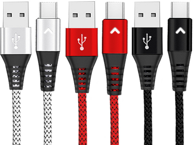 베리어 LED C타입 고속충전 케이블 혼합색 1.8m 3개입, 1.2m, 혼합색상, 3개