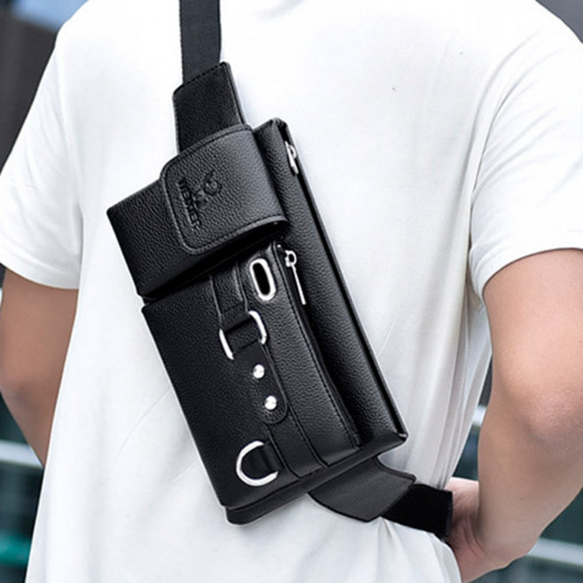 방수 가죽 힙색 슬링백 크로스백