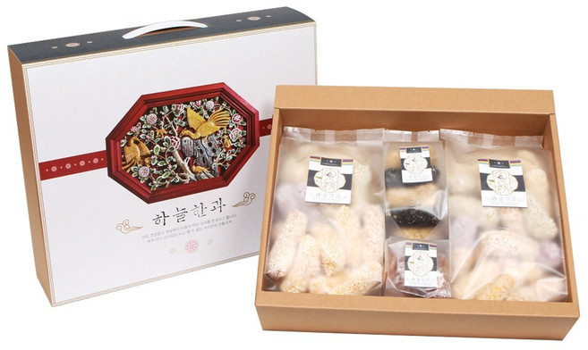 하늘한과 오복 한과 7종유과 + 찹쌀 약과 세트, 830g, 1세트