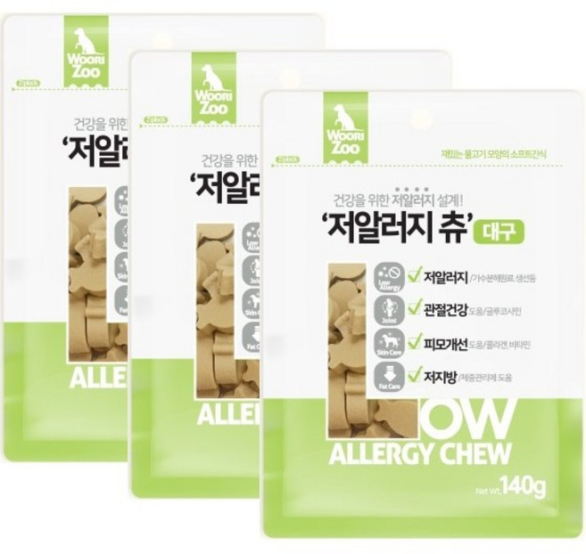 우리주 가수분해 저알러지츄140g(대구), 140g, 3개