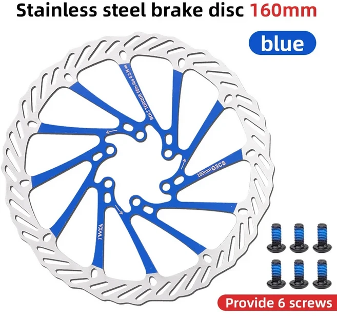 자전거브레이크패드 VXM 자전거 디스크 브레이크 G3CS 패드 160/180/203mm 도로 사이클링 다색 초경량 6 볼트 M 유압 로터 부품, 160mm Blue 1PCS, 1개