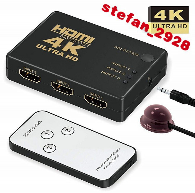 HDMI 切換器 3進1出 支援 4K Ultra HD, 1個