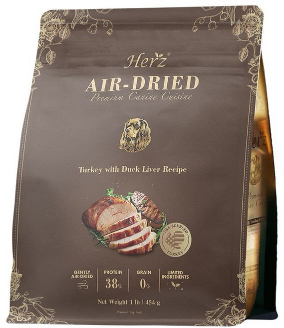 Herz 赫緻 美饌低溫風乾狗飼料 嫩羊佐鴨肝, 1包, 火雞佐鴨肝, 1kg, 火雞肉