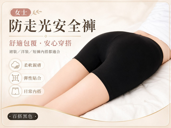 女士防走光安全褲 舒適包覆 日常內搭