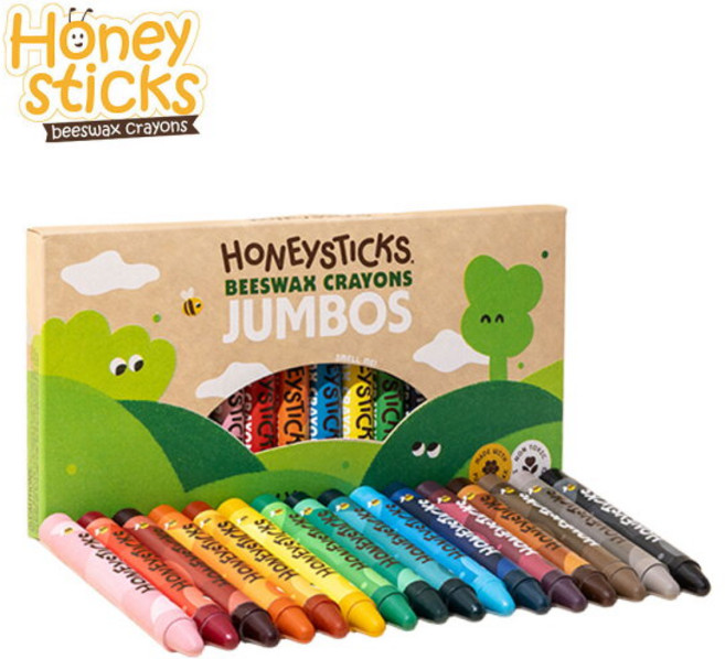 [허니스틱] 비즈왁스 크레용-씬 16색/아기크레용/유아크레파스/돌아기크레파스/유치원색연필