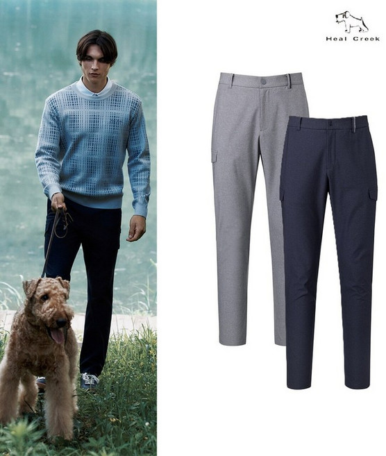 힐크릭 남성골프웨어 골프바지 헨리스트레이트건빵팬츠