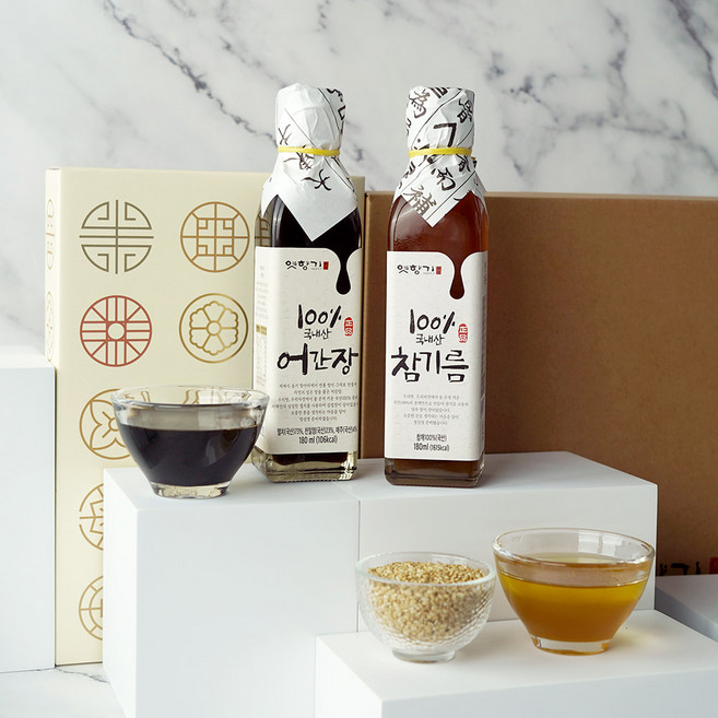 옛향기 국산 2종 선물세트 참기름 어간장, 1개
