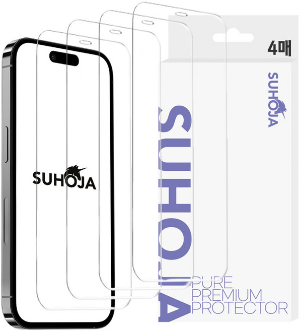 수호자 9H 강화유리 휴대폰 액정보호필름 4매, 1개