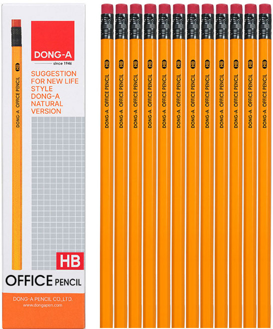 [ABC문구]동아 오피스 지우개 연필 1타(12본) //, HB