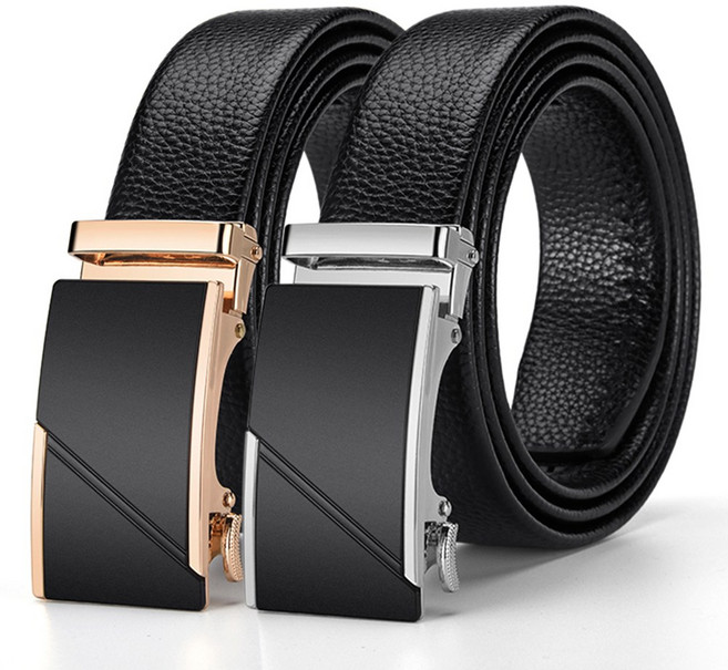 CKIRUV 1+1 고급 남성 송아지 가죽 정장 자동 버클 벨트