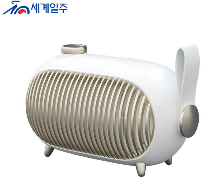 세계일주 캠핑 사무실 탁상용 3 단 미니 PTC 온풍기, 흰색, 흰색