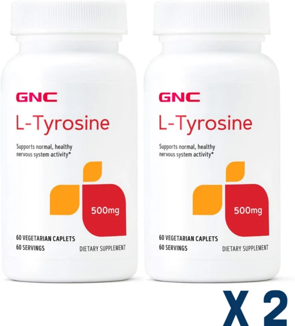 GNC L-Tyrosine 1000mg 지엔씨 엘 타이로신 60정, 2개 - 쿠팡