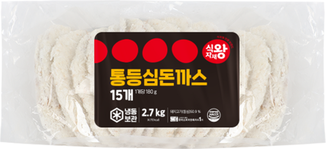 식자재왕 통등심돈까스, 15개, 150g