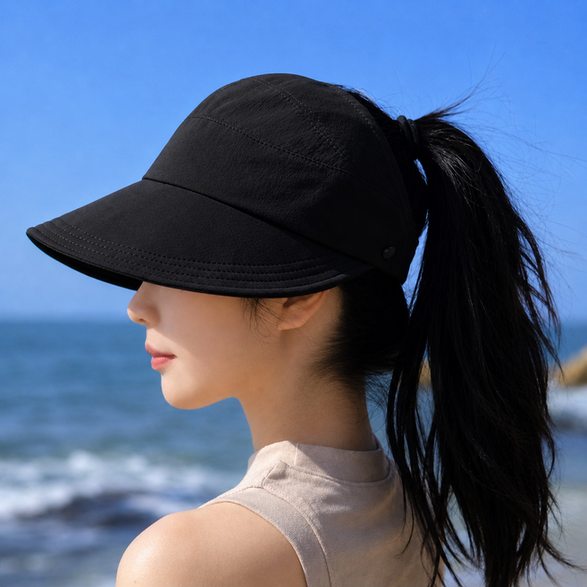 진볼리 얼굴가림 자외선차단 썬캡 여성 여름모자 마스크걸이