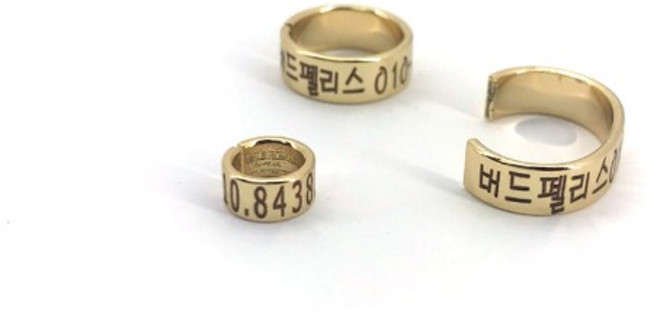 조류 이름표 C 타입 각인 발목링_금도금 앵무새 전용 미아조 방지, 1개