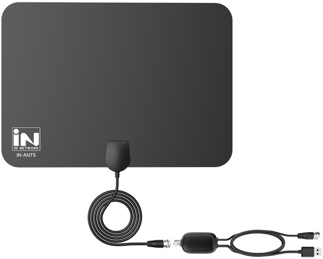 인네트워크 UHD/HD 지원 공중파 지상파 수신기 디지털TV 수신 실내용 캠핑용 DTV 안테나, IN-ANT5