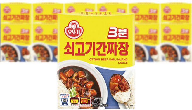 오뚜기 3분 쇠고기간짜장, 12개, 200g