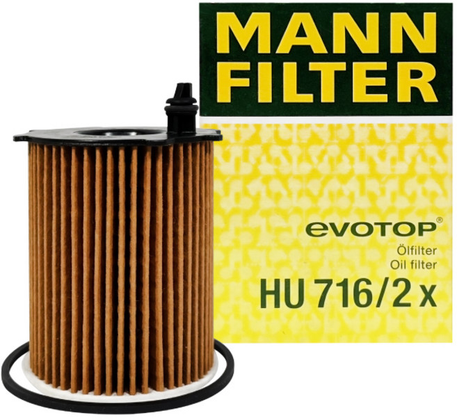 MANN FILTER HU 716/2 x 機油濾清器 高效過濾雜質 保護引擎 延長使用壽命, 1個