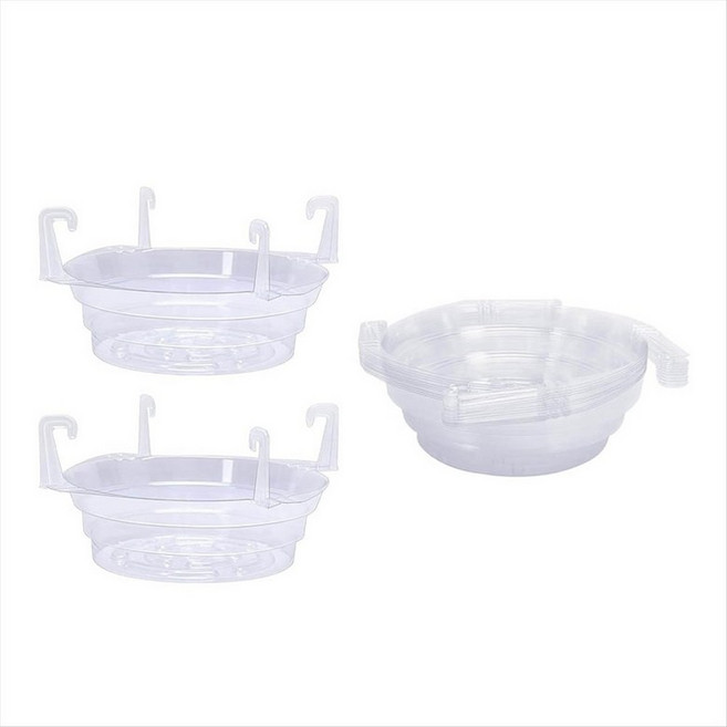 15 Pcs 교수형 식물 물 포수-투명 플라스틱 식물 물 포수 트레이 교수형 식물 접시 드립 팬, 12인치, 투명한