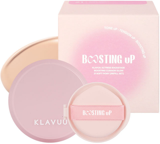 클라뷰 부스팅 쿠션 글로우 본품 12g + 리필 12g 세트, 1개, 21호 소프트아이보리