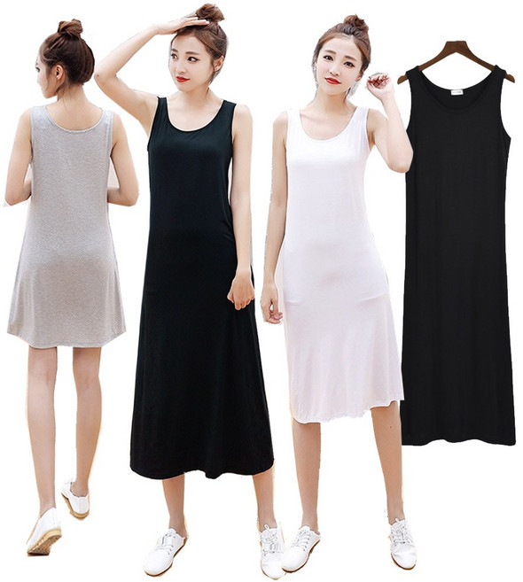 이너퀸 프리수 M~XL 숏 미들 롱 소프트 나시원피스