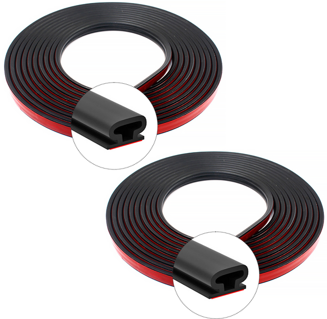 리빙로드 강력접착 틈새 차단 문풍지 6M, 블랙, 2개