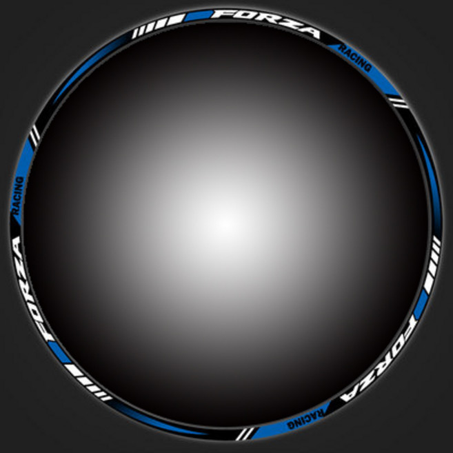 라이더무드 포르자350 300 리플렉티브 휠 스티커 빛 반사 튜닝 타이어 반사 데칼 필름 DIY 방수, 포르자 아웃라인 블루, 1개