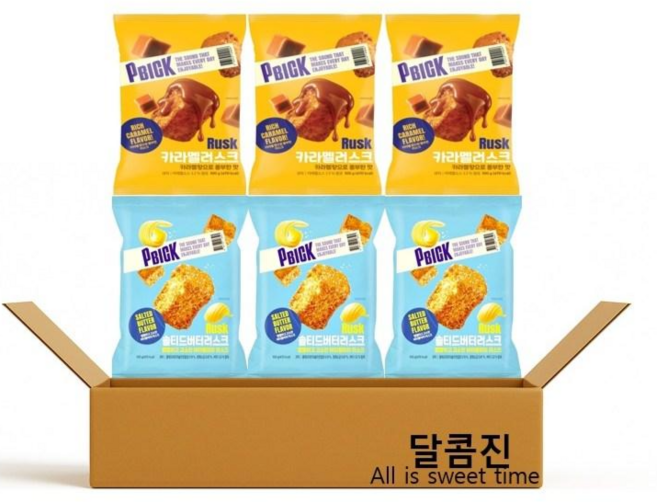 피빅 카라멜러스크 + 솔티드버터러스크 3개씩, 1세트, 600g