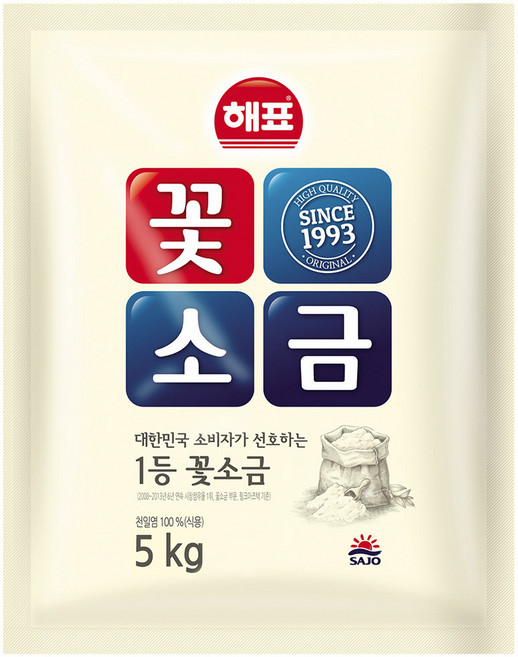 해표 꽃소금, 5kg, 3개