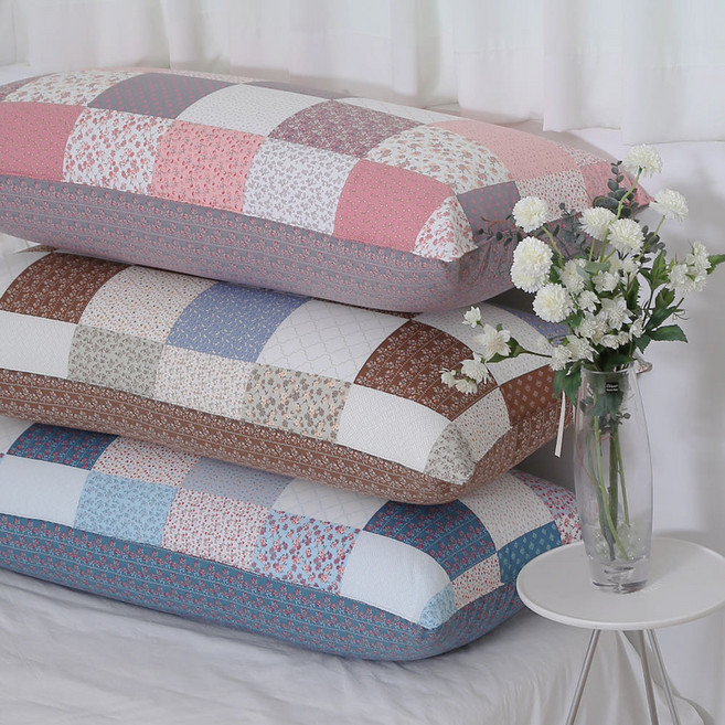 세라패치 30수 광목면100% 대형 등받이 허리쿠션 (솜포함) 국내생산 2인베개 등쿠션 침대헤드 대쿠션, 블루