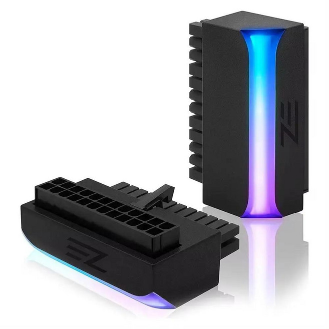 슬리빙케이블 파워 서플라이 ATX 24 핀 90 도 전원 플러그 어댑터 ARGB 메인 보드 마더 공급 장치 모듈러 DIY 장착 액세서리 473EA4, 02 Black ARGB, 1개