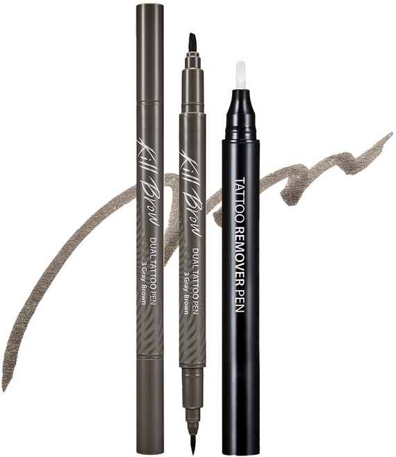 클리오 킬브로우 듀얼 타투펜 기획세트, 1개, 03 그레이브라운