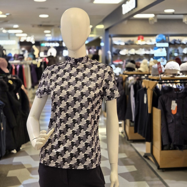 루이까스텔 여성 여름 골프 레이어링 아이루카 패턴 그래픽 반팔 반터틀 티셔츠 7FDTS437 루이 777