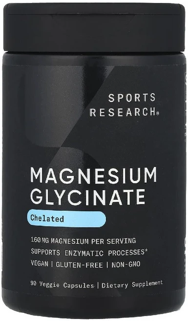 스포츠리서치 글리신마그네슘 160mg 90베지캡슐, 90정, 1개 - 쿠팡