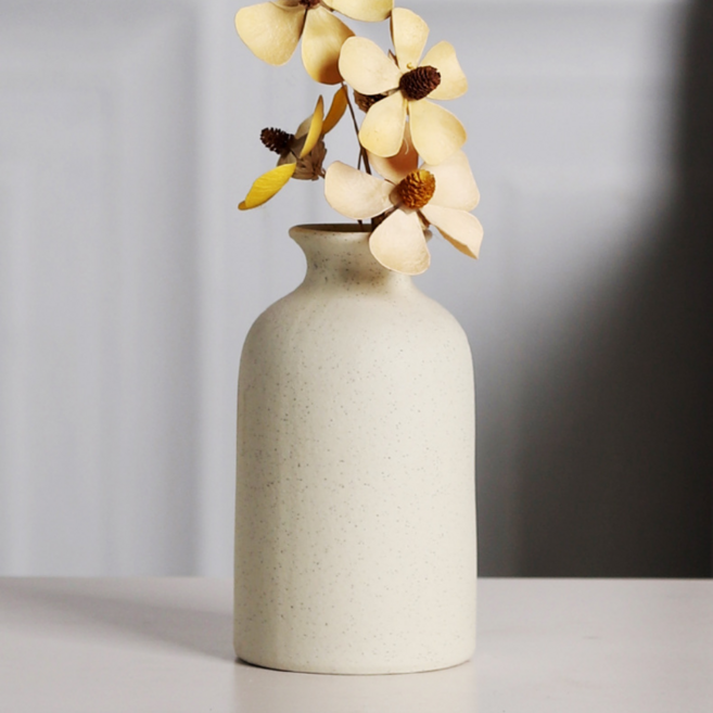 에키 인테리어 꽃병 도자기 화병, 베이지