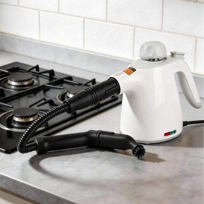 오솜 핸디 스팀청소기 틈새 살균 고온 청소기 창문 소파 거실 침대 다기능, 화이트, HB-103