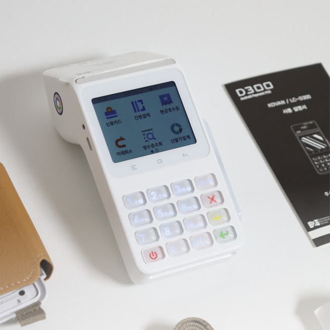 무선 카드단말기 최신형 LC-D300 당일개통 무료대여 영수증 결제 단말기 포스기능내장 배달 휴대용, 1개