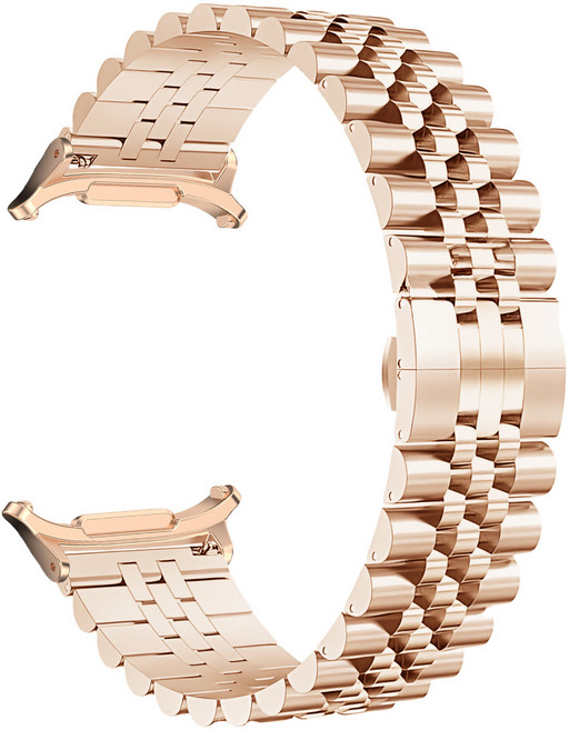 GATETOCN 갤럭시워치 7 울트라 애플워치 S10 호환 메탈스틸 밴드 스트랩, 로즈 골드, 1개