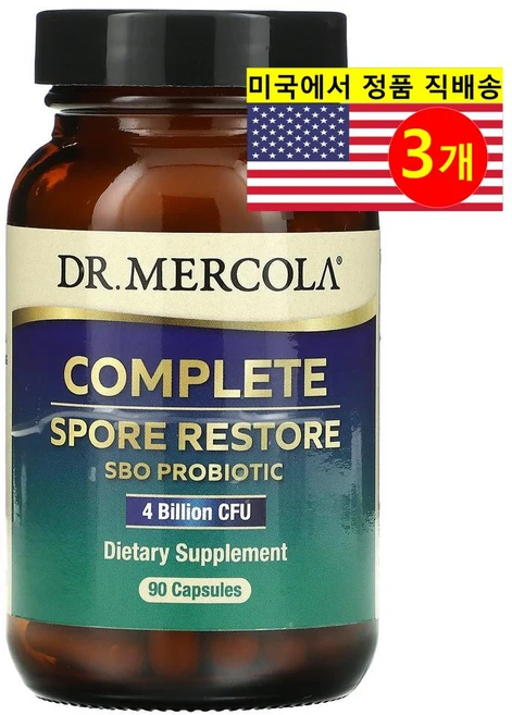 Dr. Mercola 닥터 머콜라 프로바이오틱 컴플릿 스포어 리스토어 40억 CFU, 3개, 90정 - 쿠팡