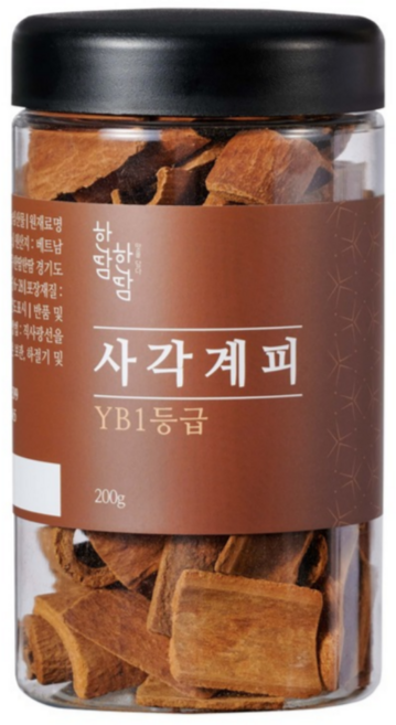 YB1등급 사각 계피, 200g, 1개