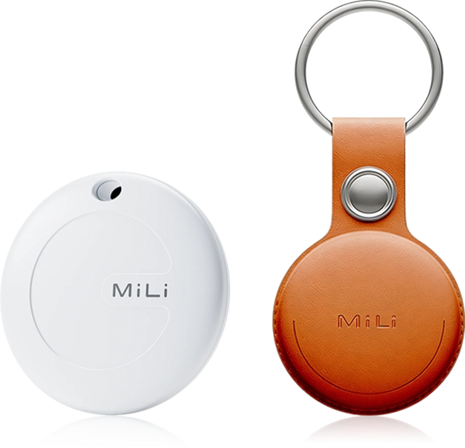 MiLi智慧定位器 防丟失 安卓蘋果通用 GPS定位 寵物追蹤器 定位兒童 老人定位 無線防丟器 尋找定位 MiTag, 1個, 白色Mitag 配棕色皮套