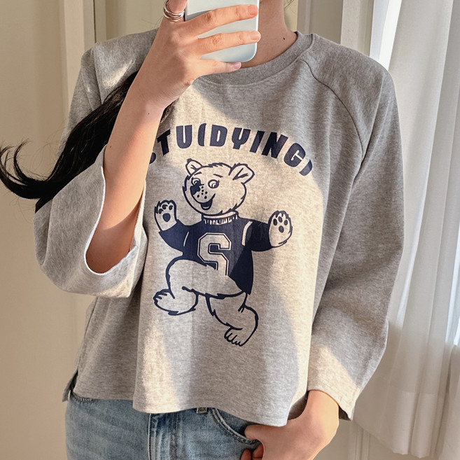 더매드문 여성용 통기성 스터디베어 나그랑 특양면 티셔츠