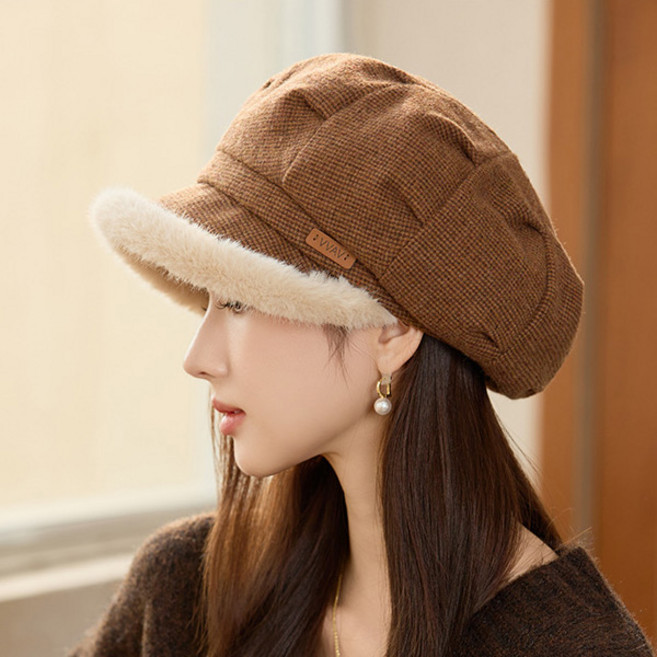 그린코코 여성 겨울 털 방한 베레모 빵모자 팔각모 헌팅캡 모자