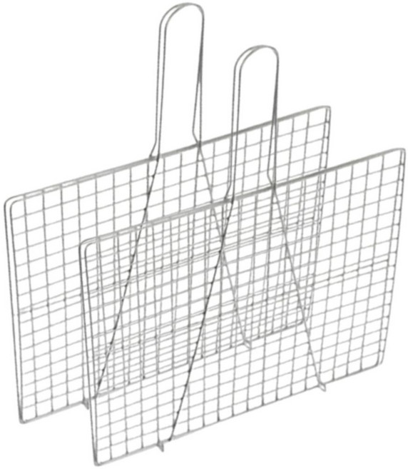 접석쇠 소형 2개 일회용석쇠 손잡이 캠핑 고기 태망 불판 바베큐 양면 사각 생선 쥐포 식당 업소 숯불구이