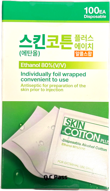 성광제약 (퍼슨) 스킨코튼 플러스 에스 100매 3통 피부 및 각종소도구 살균소독 알콜스왑 의약외품, 100개입, 3개