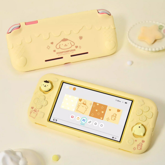 GeekShare 긱쉐어 닌텐도 스위치 라이트 Sanrio 산리오 콜라보 풀커버 케이스, 1개, 옐로우, 폼폼푸린